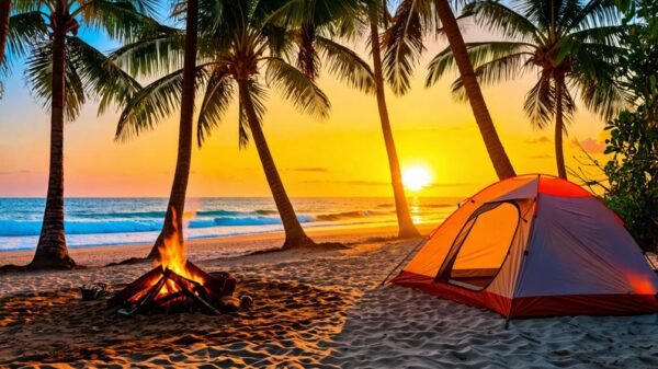 california beach camping paradise